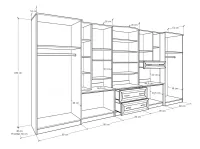 Baron 2 szekrénysor 400 cm méretrajz